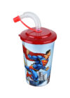 Kép 2/2 - Tuffex Superman pohár szívószálas tetővel TP513-51 ÚJ 2