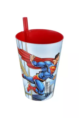 Tuffex Superman pohár szívószállal TP512-51 ÚJ front