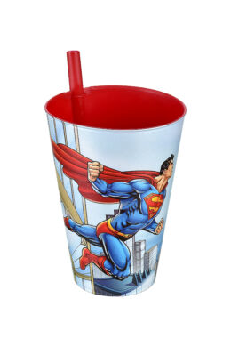 Tuffex Superman pohár szívószállal TP512-51 ÚJ front