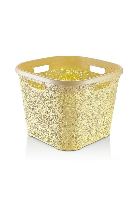 Hobby ruháskosár csipke négyszög 35l 081070 krém